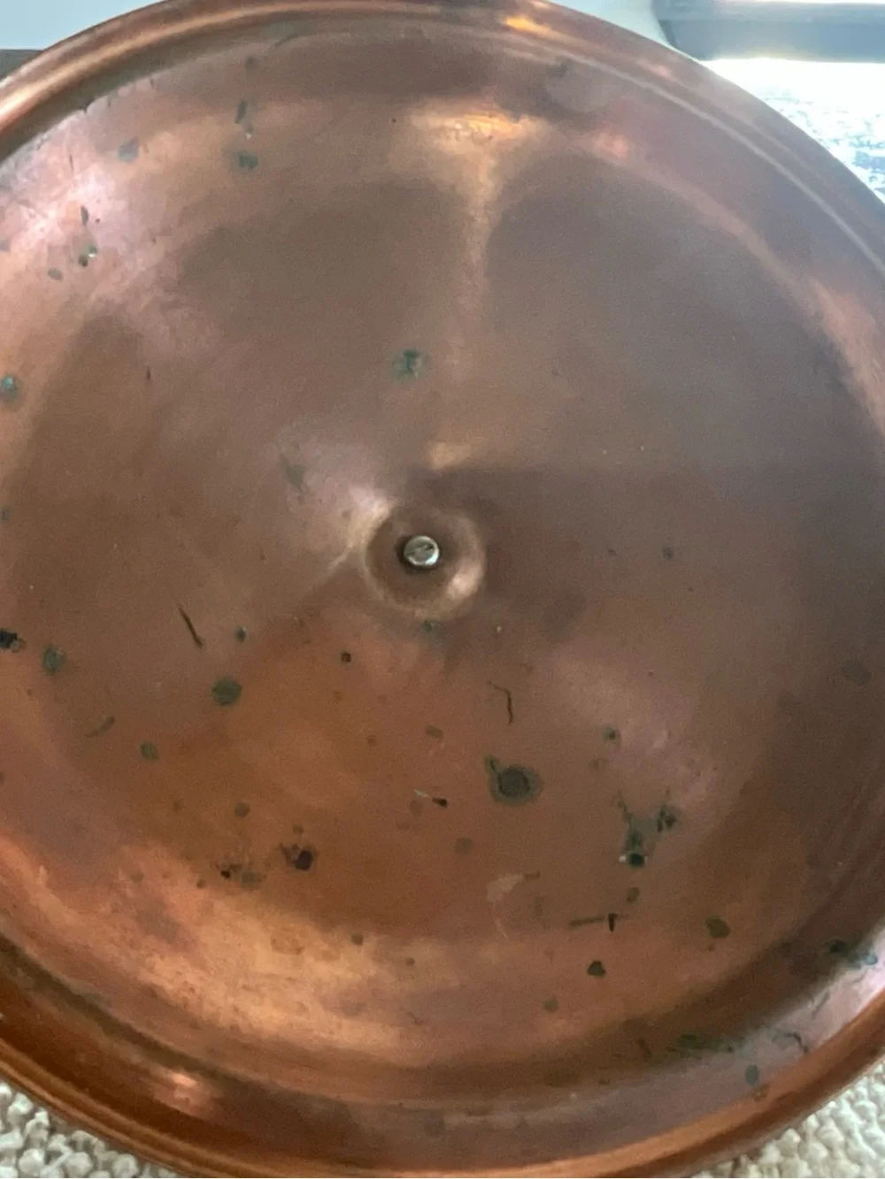 Vintage Copper Replacement Lid 10” with Black Wood Knob for Pot or Pan